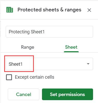 Cách khóa các ô trong Google Sheets 